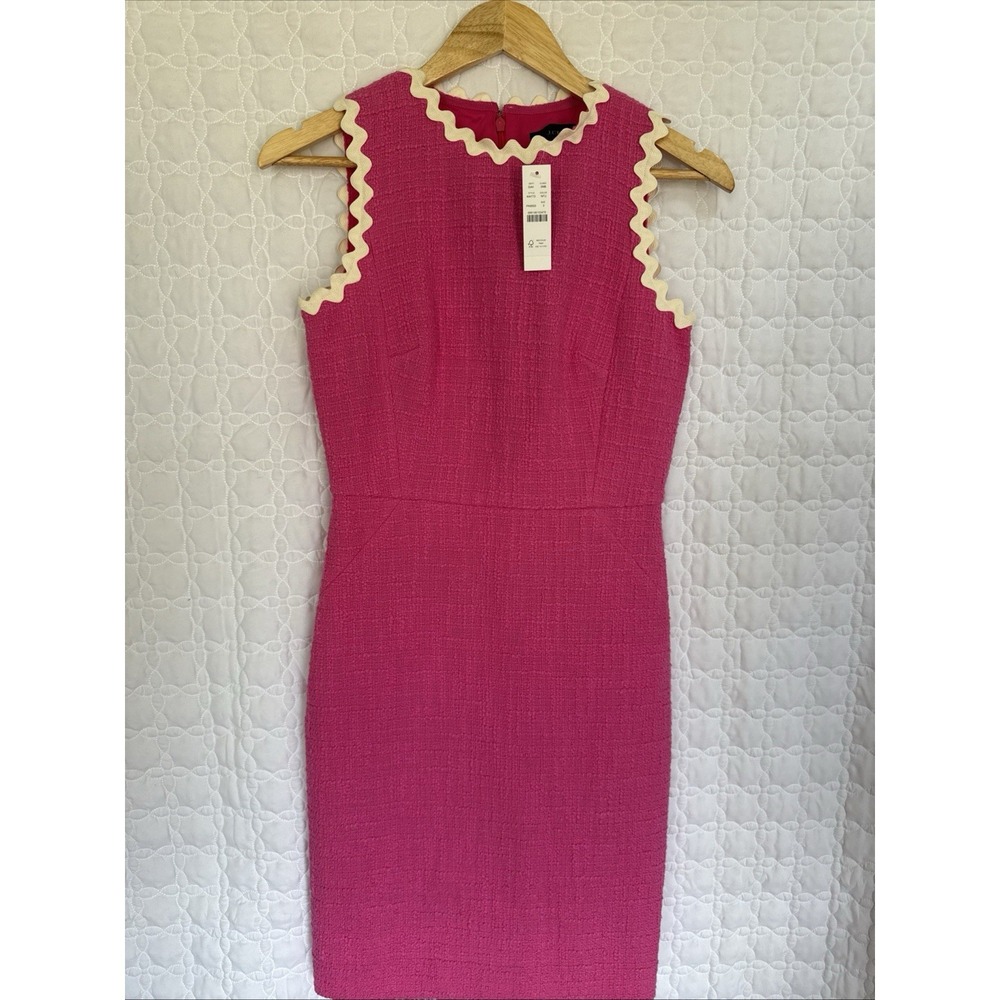 NWT J. Crew Sheathed Tweed Dress Size 0 Sleeveless Preppy Classy Country Club